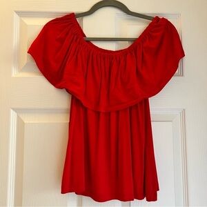 Red off the shoulder top